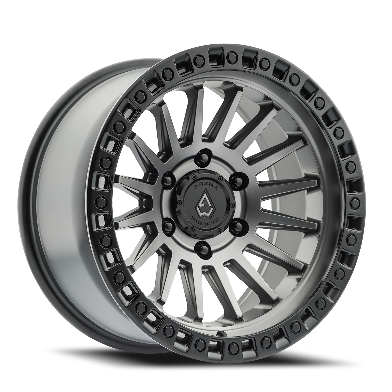 Arena Mesa 17x9" 5x127mm 71.5mm CB -12mm Satin Gunmetal Satin Black Lip