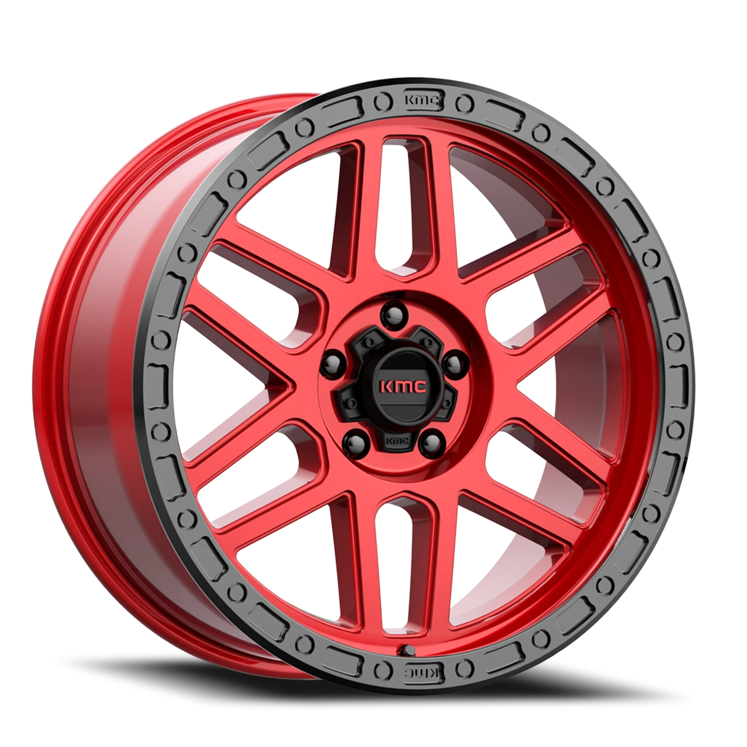 KMC Mesa 17x9" 5x127mm 71.5mm CB -12mm Candy Red Black Lip