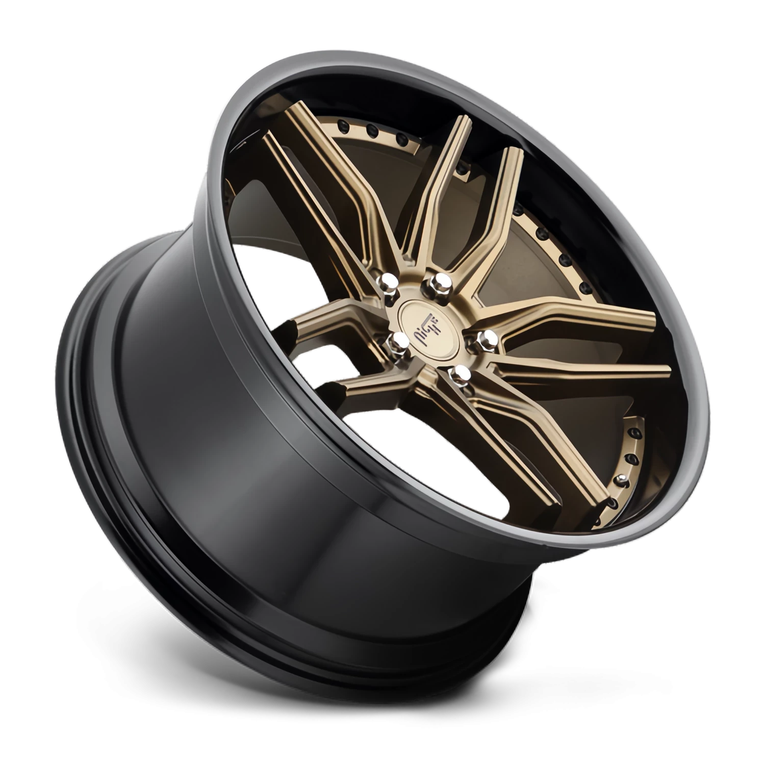 Niche Methos 20x9" 5x112mm 66.5mm CB +38mm Matte Bronze Black Bead Ring