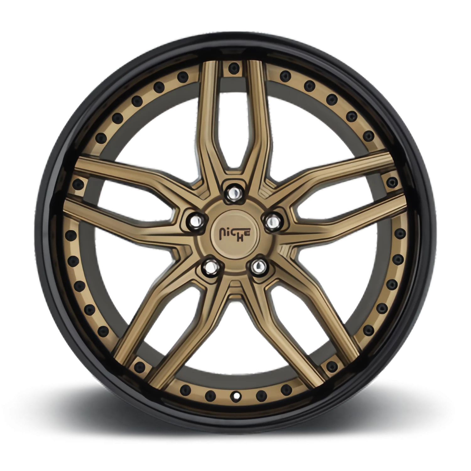 Niche Methos 20x9" 5x114.3mm 72.6mm CB +35mm Matte Bronze Black Bead Ring
