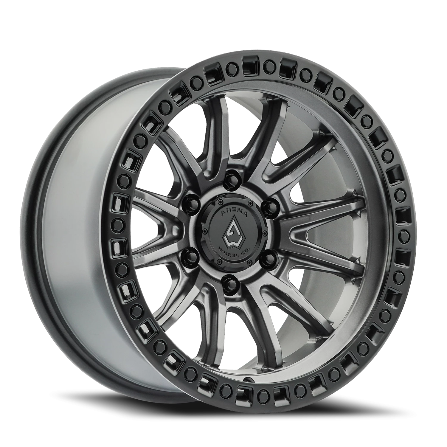Arena Mission 17x9" 6x139.7mm 106.1mm CB 0mm Satin Gunmetal Satin Black Lip