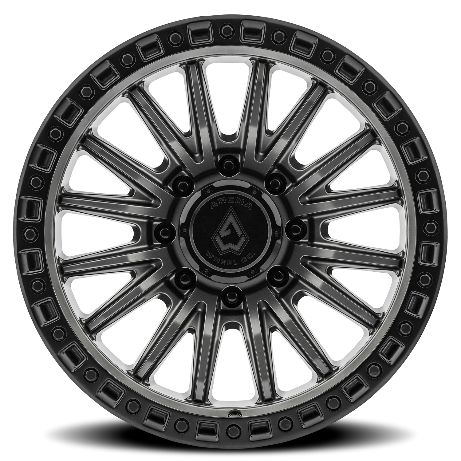 Arena Mission 20x9" 8x165.1mm 125.1mm CB 0mm Satin Gunmetal Satin Black Lip