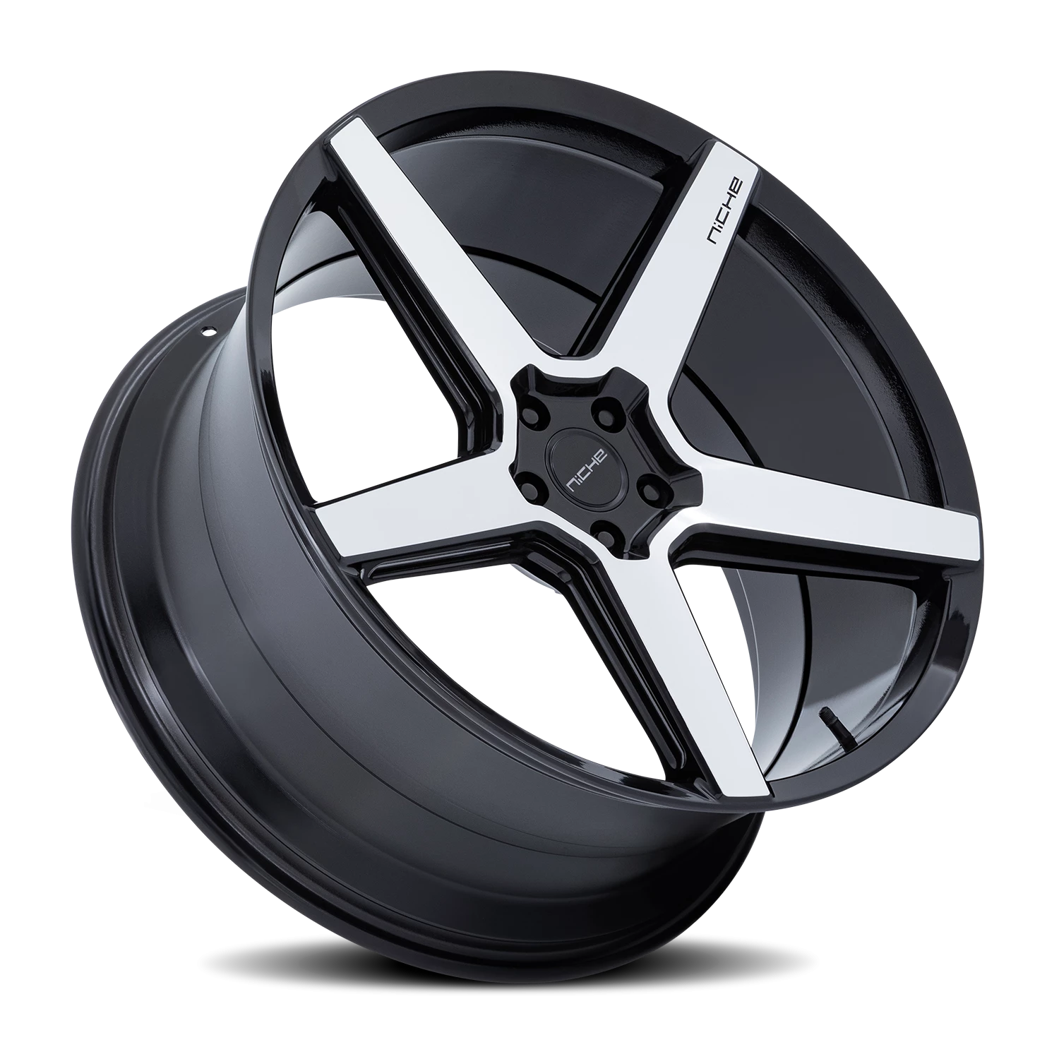 Niche Modena 20x9" 5x114.3mm 72.56mm CB +35mm Gloss Black Machined Face