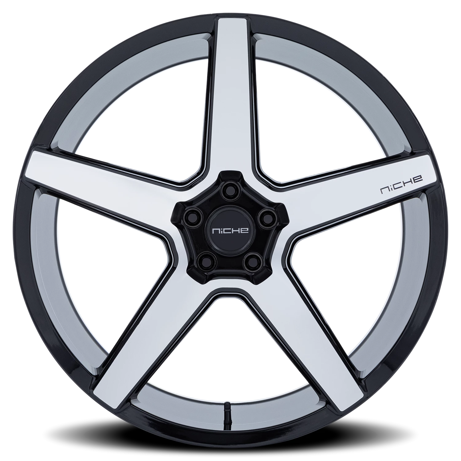 Niche Modena 20x10.5" 5x114.3mm 72.56mm CB +38mm Gloss Black Machined Face