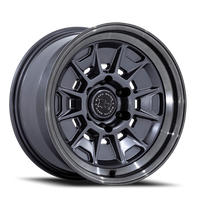 Black Rhino Mondo BR021 17x9" 6x139.7mm 106.1mm CB -38mm Matte Gunmetal Gloss Gray Lip
