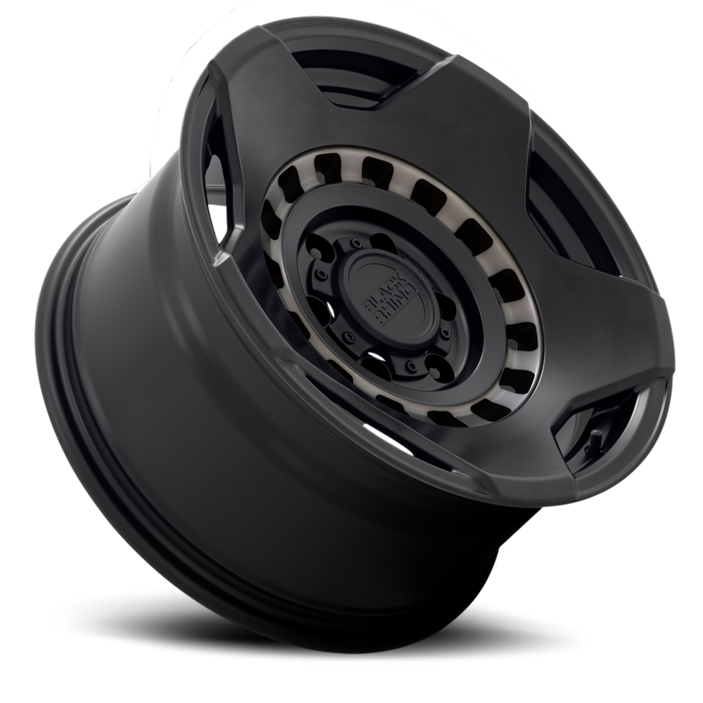 Black Rhino Muzzle 17x9" 6x135mm 87.1mm CB 0mm Matte Black Machine Tinted Ring