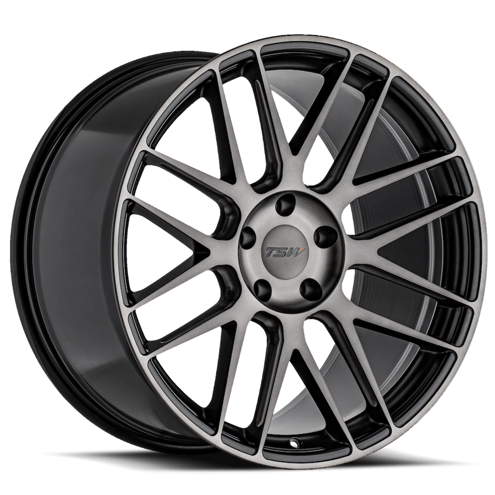 TSW Nord 20x10.5" 5x112mm 66.6mm CB +32mm Semi Gloss Black Milled Ball-Machined Dark Tint Face