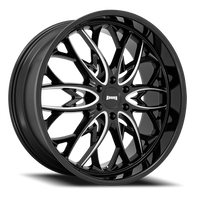 DUB OG S263 24x10 +25 6x139.7mm 106.1mm Gloss Black Milled