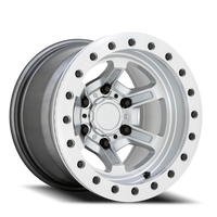 Black Rhino Offshoot Beadlock 15x10" 6x139.7mm 112.1mm CB -38mm Gloss Silver Machined Face
