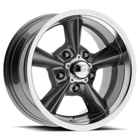 BG Rod Works Old School 17x9.5 +6 5x114.3mm 78.1mm Gunmetal Machined Lip