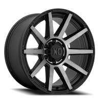 XD Series Outbreak 20x10" 5x127mm 71.5mm CB +12mm Satin Black Gray Tint
