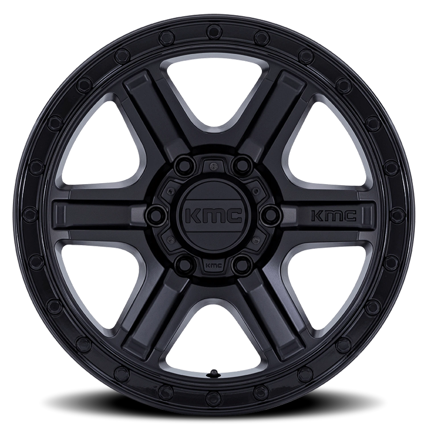KMC Outrun KM551 MBGBL 17x8.5 -10 5x127mm 71.5mm Matte Black Gloss Black Lip