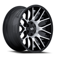 Moto Metal Overlook 20x9 +1 5x114.3mm 78.1mm Gloss Black Machined Face