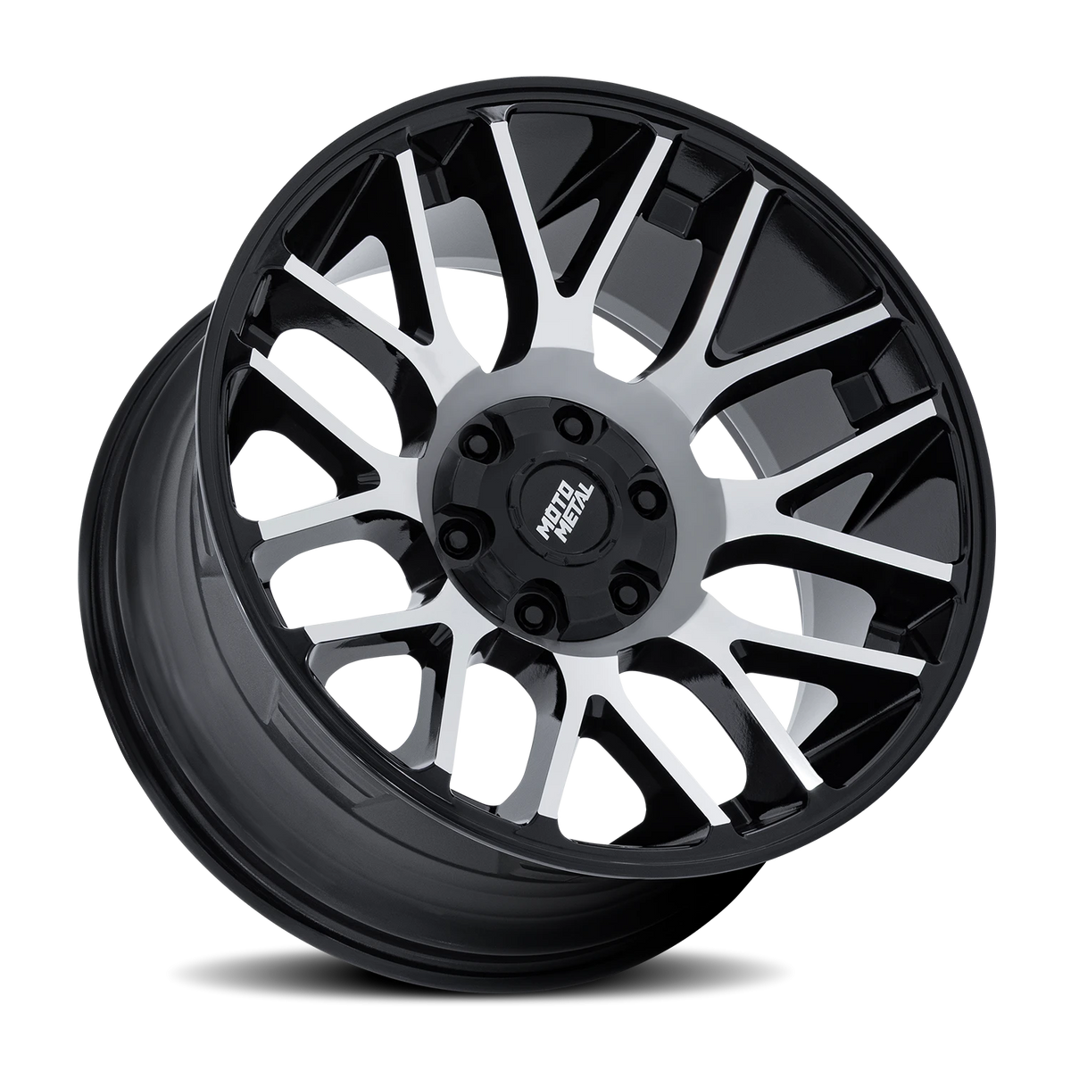 Moto Metal Overlook 20x9 +1 5x114.3mm 78.1mm Gloss Black Machined Face