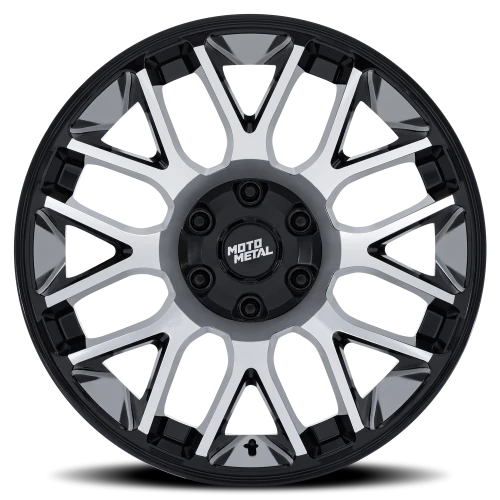 Moto Metal Overlook 20x10 -18 8x170mm 125.1mm Gloss Black Machined Face