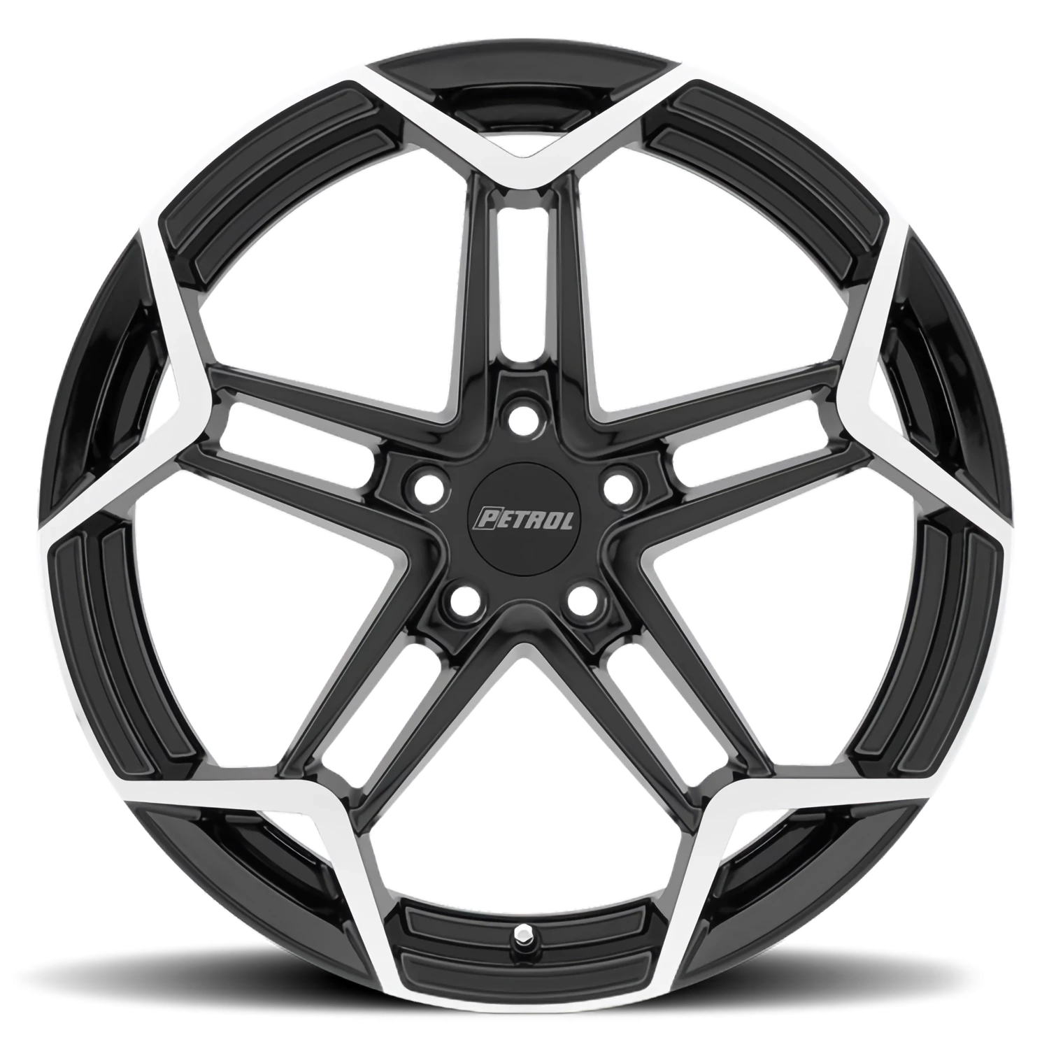 Petrol P1A 19x8" 5x114.3mm 76.1mm CB +40mm Gloss Black Machined Cut Face