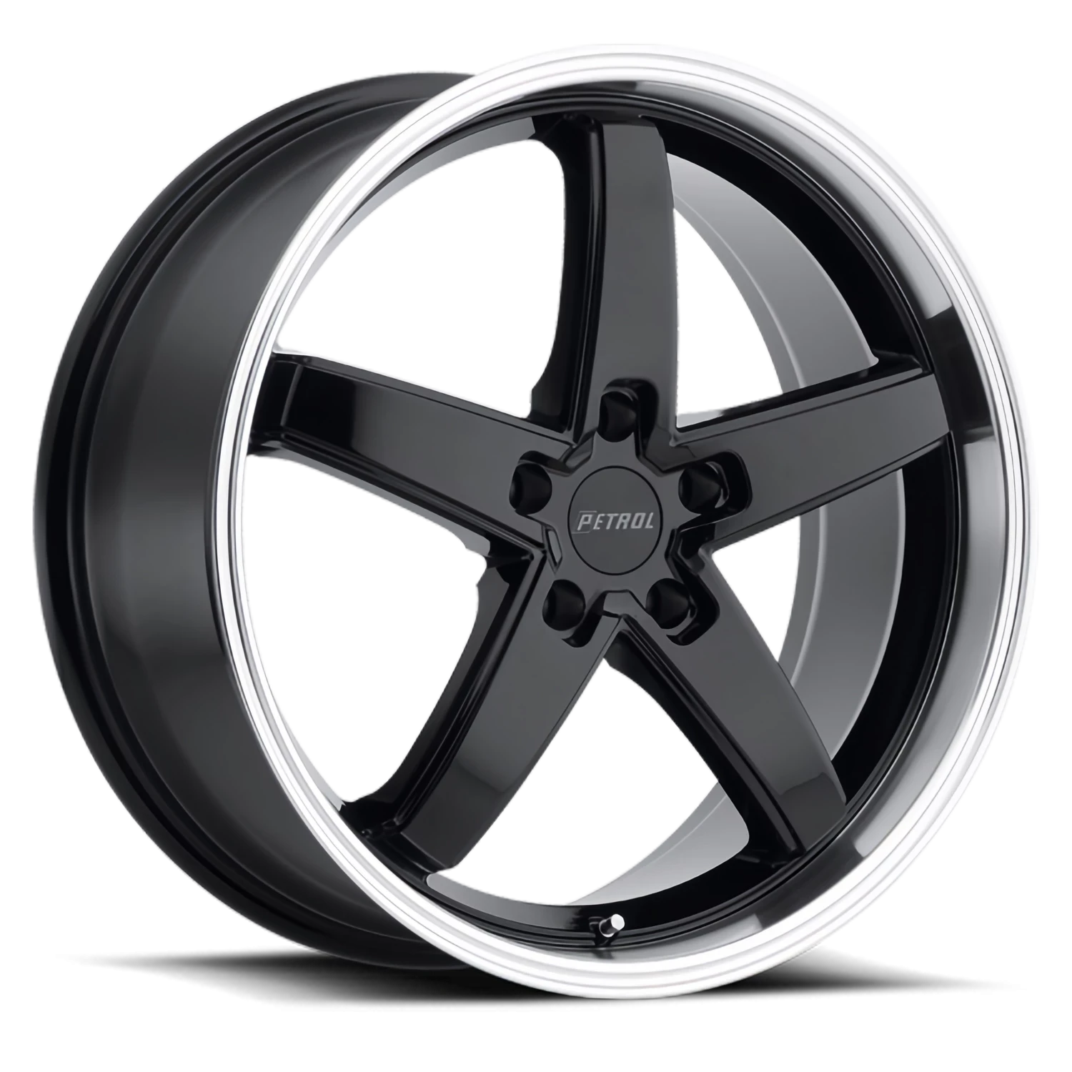 Petrol P1B 19x8" 5x120mm 76.1mm CB +35mm Gloss Black Machined Cut Lip