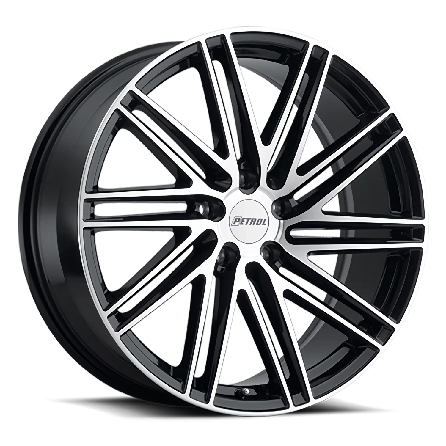 Petrol P1C 20x8.5" 5x114.3mm 76.1mm CB +40mm Gloss Black Machined Face
