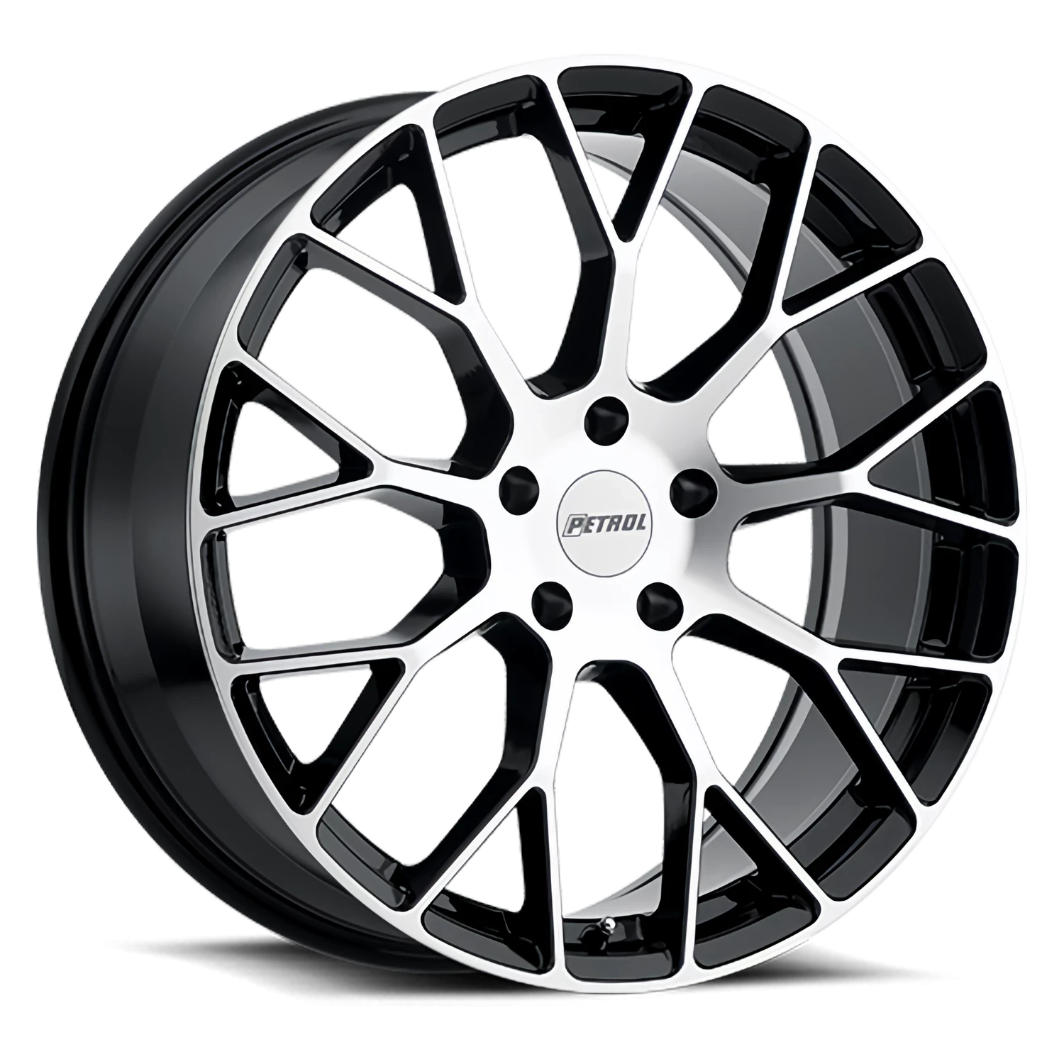 Petrol P2B 18x8" 5x120mm 76.1mm CB +35mm Gloss Black Machined Face