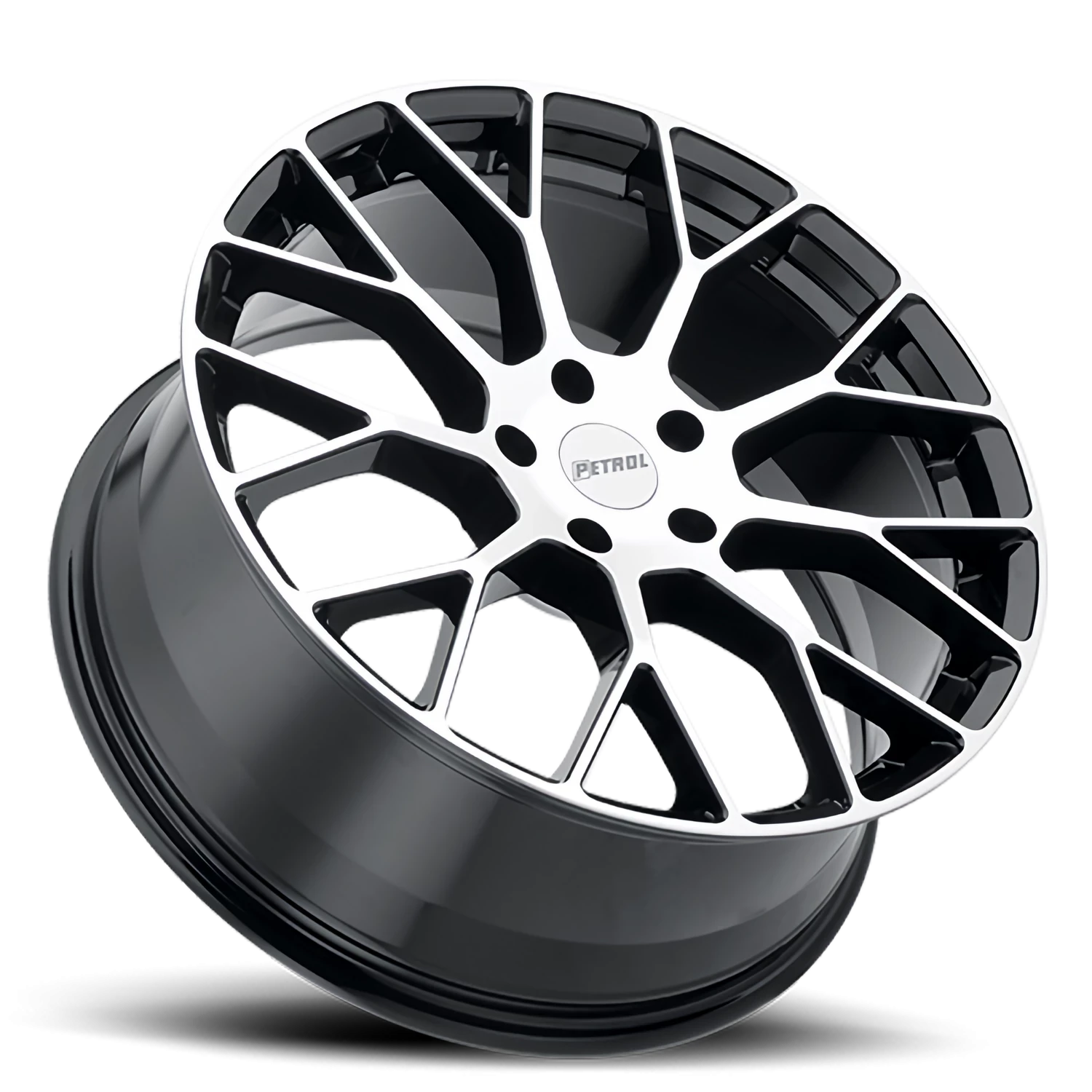 Petrol P2B 19x8" 5x112mm 72.1mm CB +40mm Gloss Black Machined Face