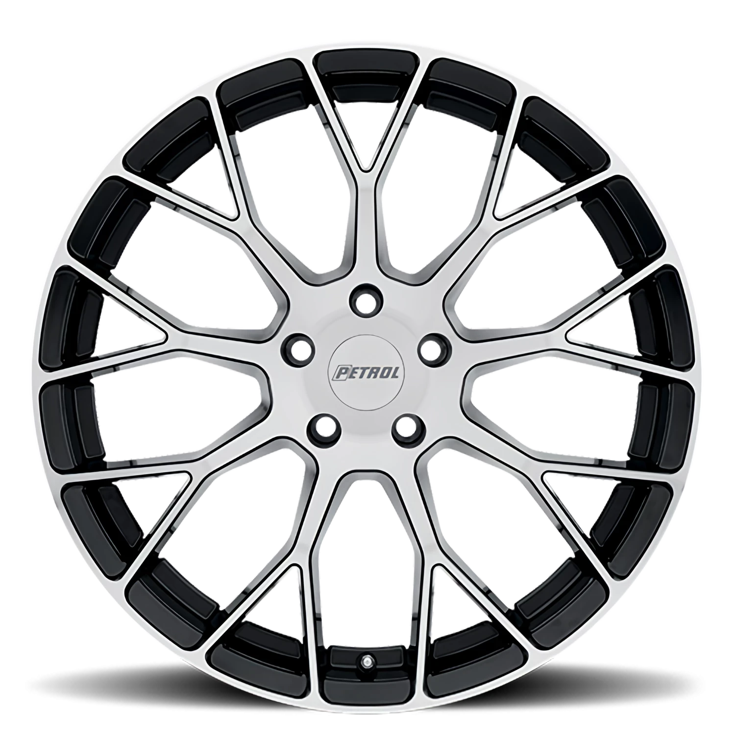 Petrol P2B 19x8" 5x112mm 72.1mm CB +40mm Gloss Black Machined Face