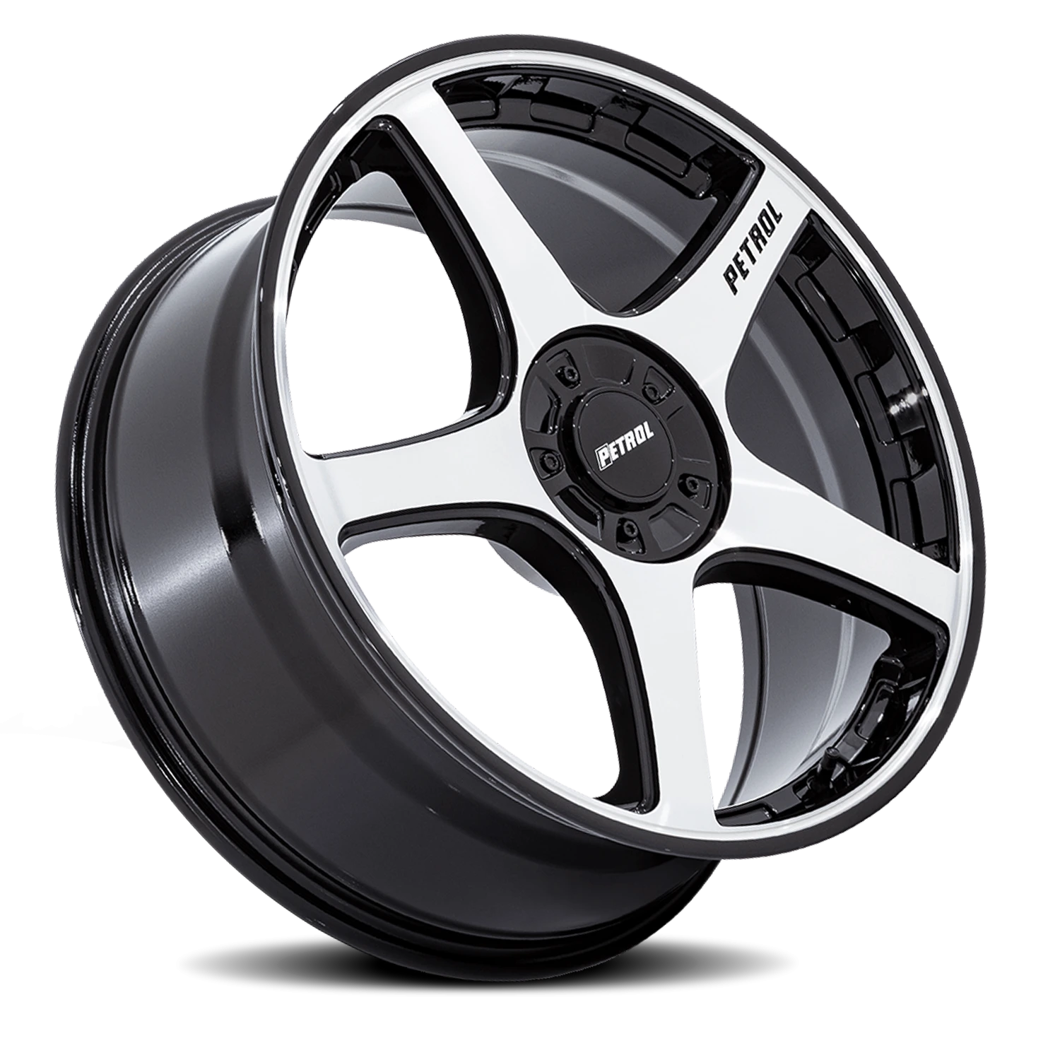 Petrol P2E 19x8" 5x108mm 72.56mm CB +40mm Gloss Black Machined Face