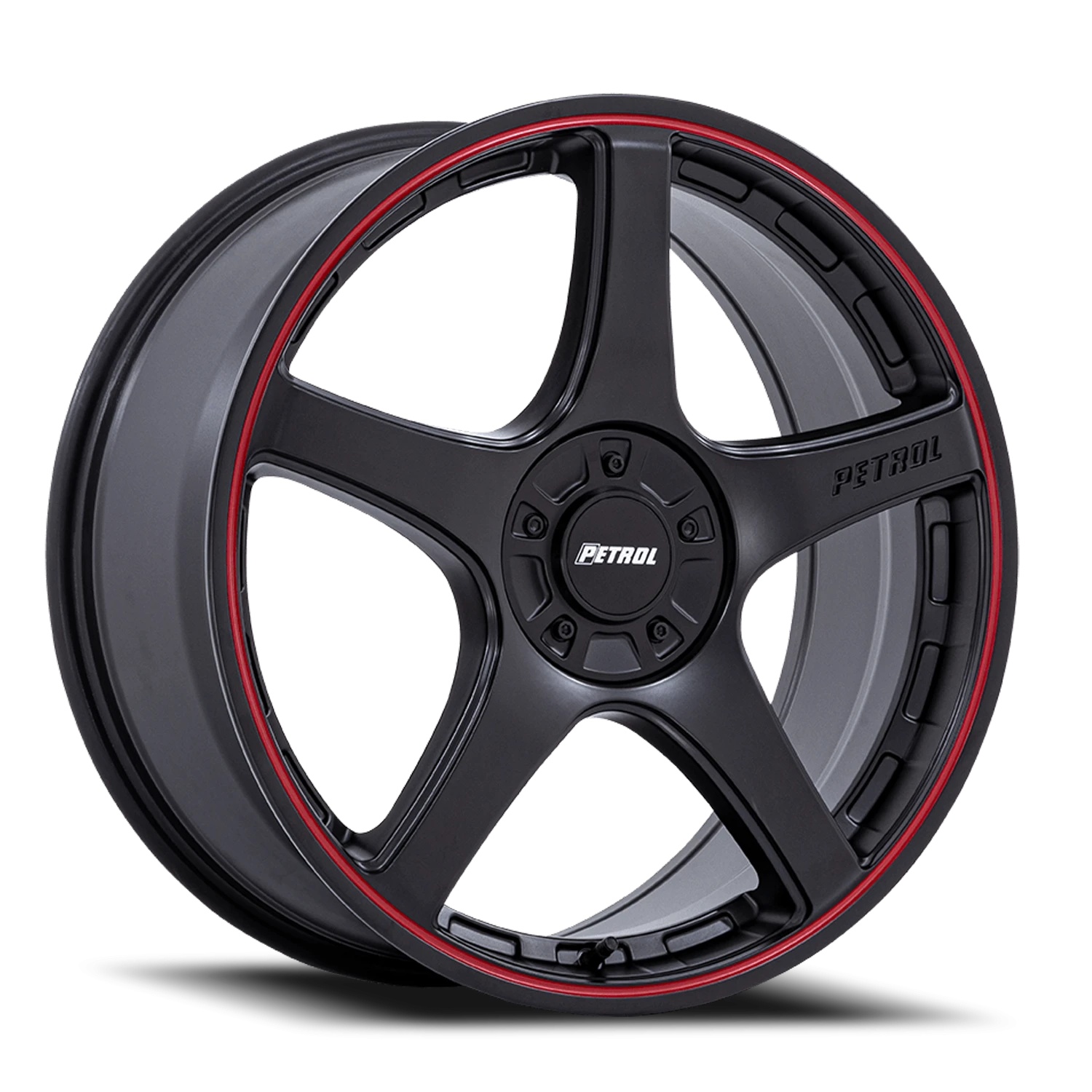 Petrol P2E 20x8.5" 5x110mm 72.56mm CB +40mm Matte Black Red Lip