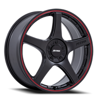 Petrol P2E 19x8" 5x108mm 72.56mm CB +40mm Matte Black Red Lip