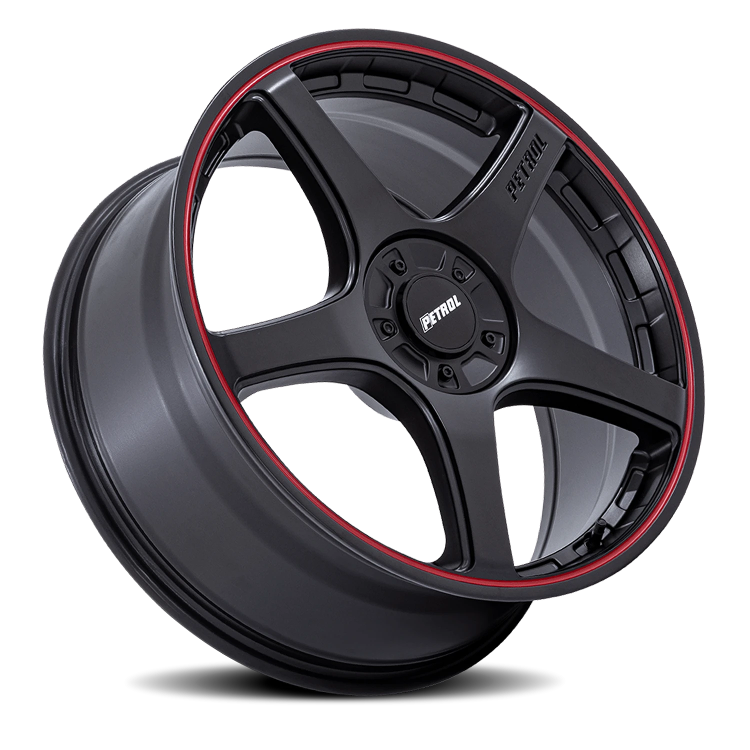 Petrol P2E 20x8.5" 5x110mm 72.56mm CB +40mm Matte Black Red Lip