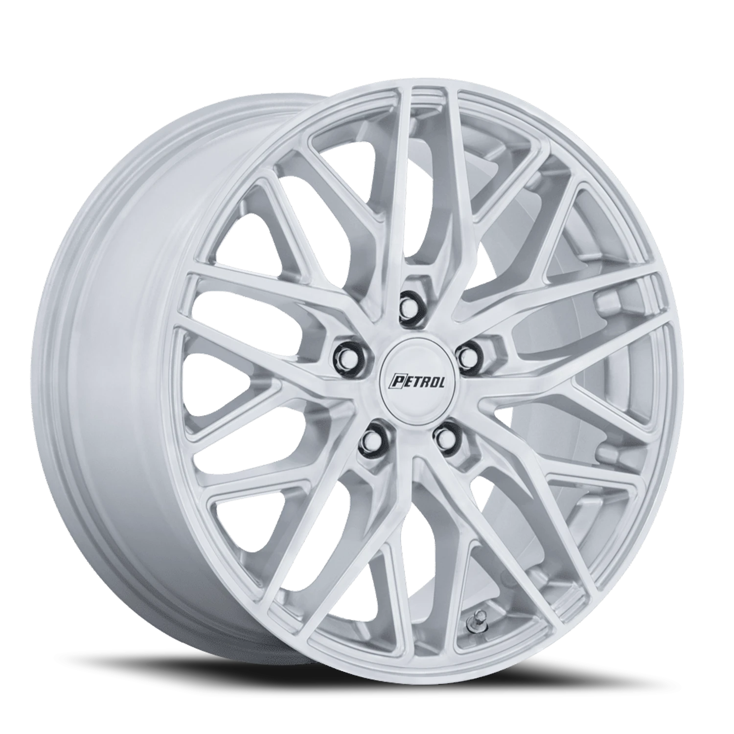 Petrol P3E 17x8" 5x115mm 72.56mm CB +40mm Gloss Silver Machined Brushed