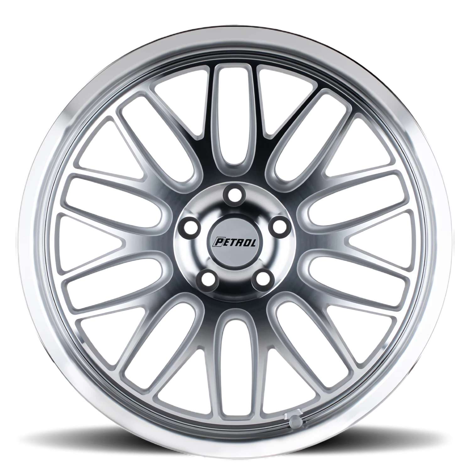 Petrol P4C 18x8" 5x120mm 76.1mm CB +35mm Silver Machined Face-Machined Lip
