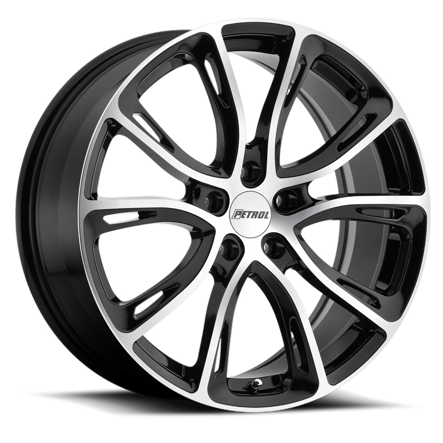Petrol P5A 19x8" 5x112mm 72.1mm CB +32mm Gloss Black Machined Cut Face