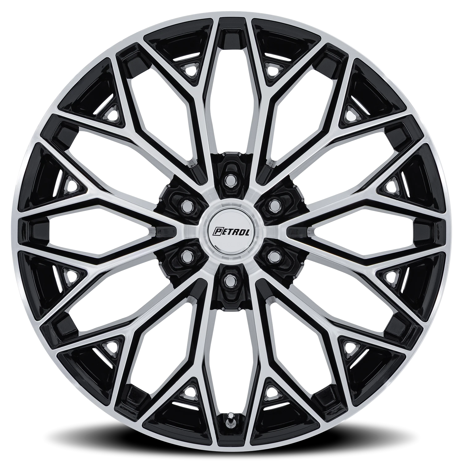 Petrol P5E 20x9.5" 6x139.7mm 106.1mm CB +25mm Gloss Black Machined Face