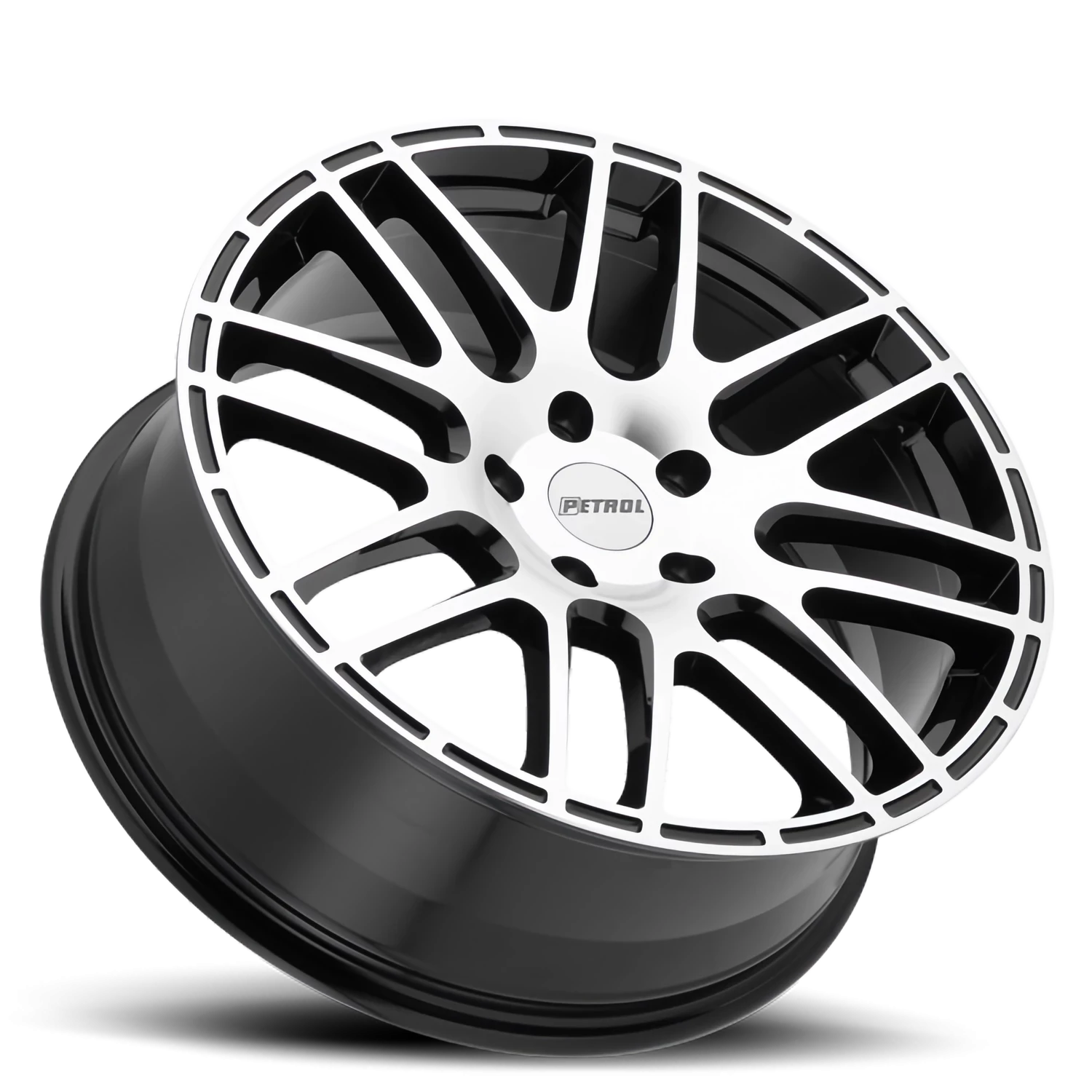 Petrol P6A 17x7.5" 5x108mm 72.1mm CB +40mm Gloss Black Machined Cut Face