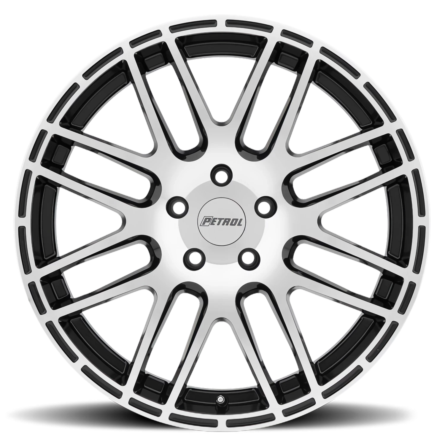Petrol P6A 17x7.5" 5x114.3mm 76.1mm CB +40mm Gloss Black Machined Cut Face