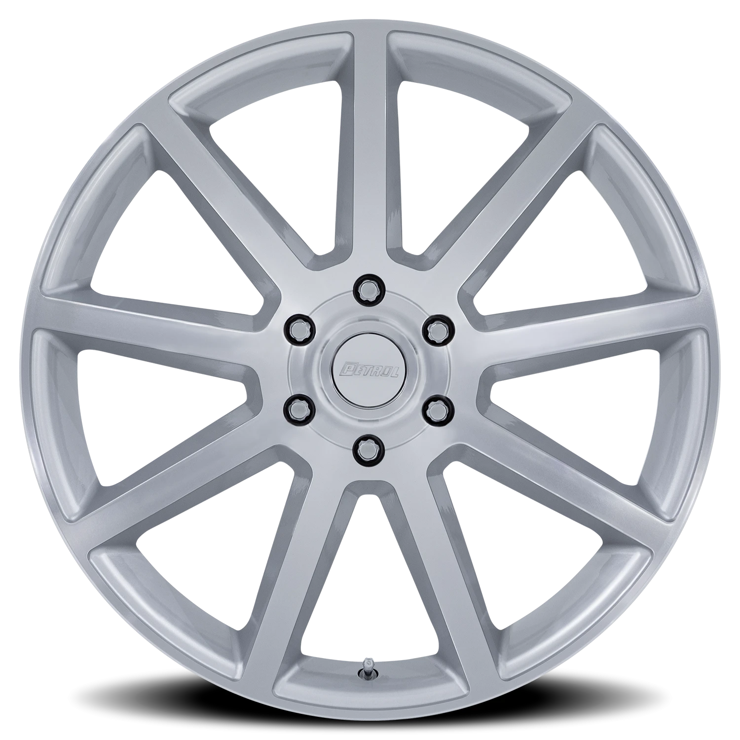 Petrol P6E SD 22x9.5 +25 6x139.7mm 106.1mm Gloss Silver Machined Face
