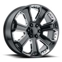 Performance Replica PR113 22x9" 6x139.7mm 78.3mm CB +24mm Gloss Black Chrome Accents