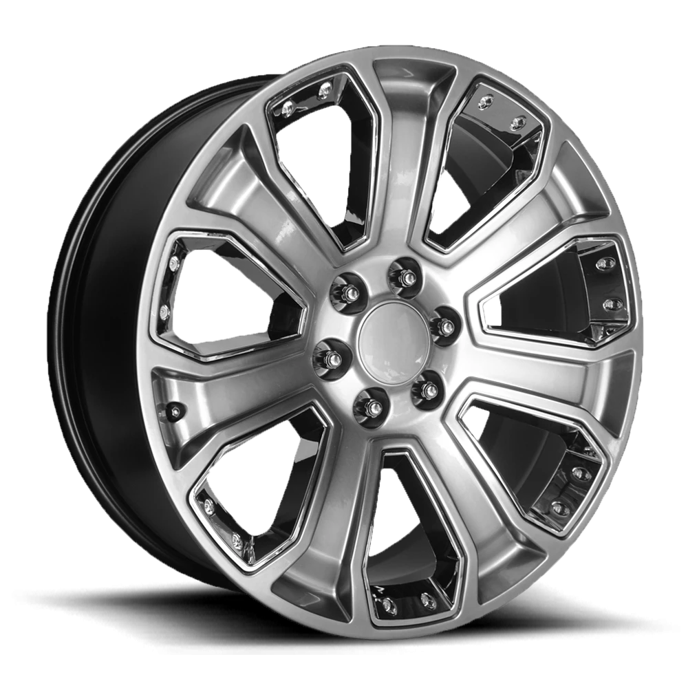 Performance Replica PR113 22x9" 6x139.7mm 78.3mm CB +24mm Hyper Silver Dark Chrome Accents