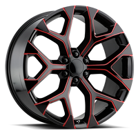 Performance Replica PR176 22x9" 6x139.7mm 78.1mm CB +24mm Gloss Black Red Milled