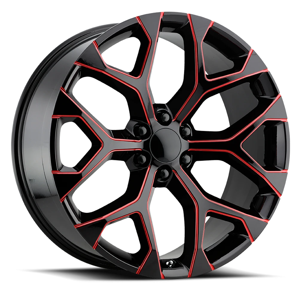 Performance Replica PR176 24x10" 6x139.7mm 78.1mm CB +24mm Gloss Black Red Milled