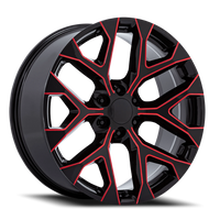 Performance Replica PR177 20x9" 6x139.7mm 78.1mm CB +24mm Gloss Black Red Milled