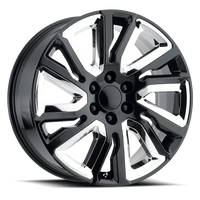 Performance Replica PR202 22x9" 6x139.7mm 78.1mm CB +28mm Gloss Black Chrome Accents