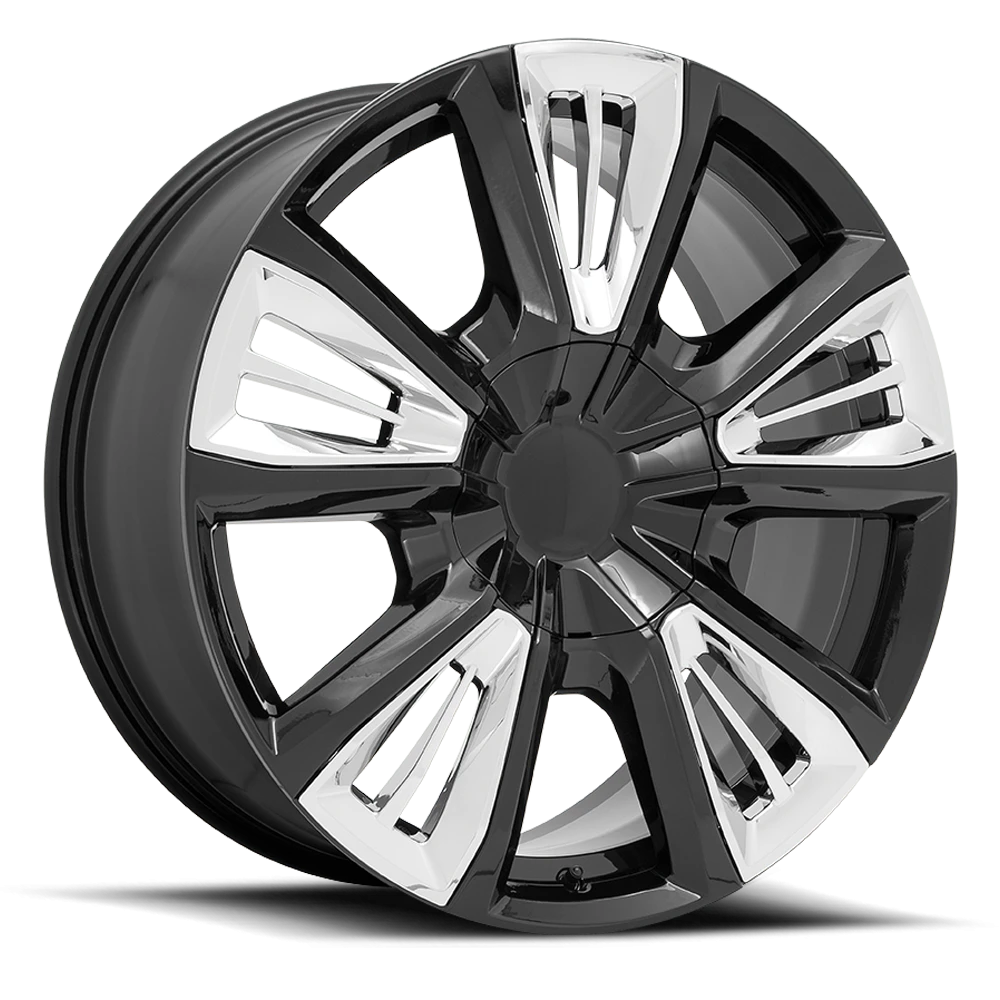 Performance Replica PR212 22x9" 6x139.7mm 78.1mm CB +28mm Gloss Black Chrome Accents