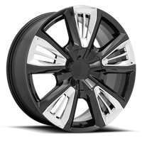 Performance Replica PR212 22x9" 6x139.7mm 78.1mm CB +28mm Gloss Black Chrome Accents