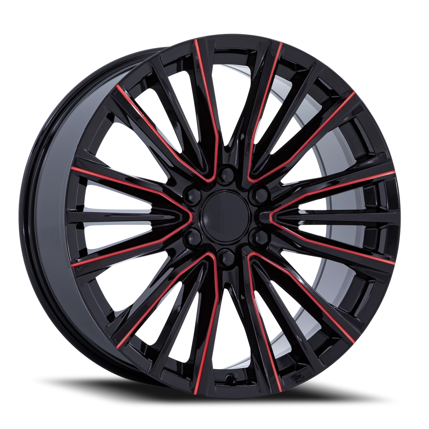 Performance Replica PR223 22x9" 6x139.7mm 78.1mm CB +28mm Gloss Black Milled Red