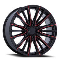 Performance Replica PR223 22x9" 6x139.7mm 78.1mm CB +28mm Gloss Black Milled Red