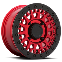 Black Rhino Parker Beadlock UTV 14x7" 4x110mm 80.2mm CB +51mm Candy Red Black Bead Ring