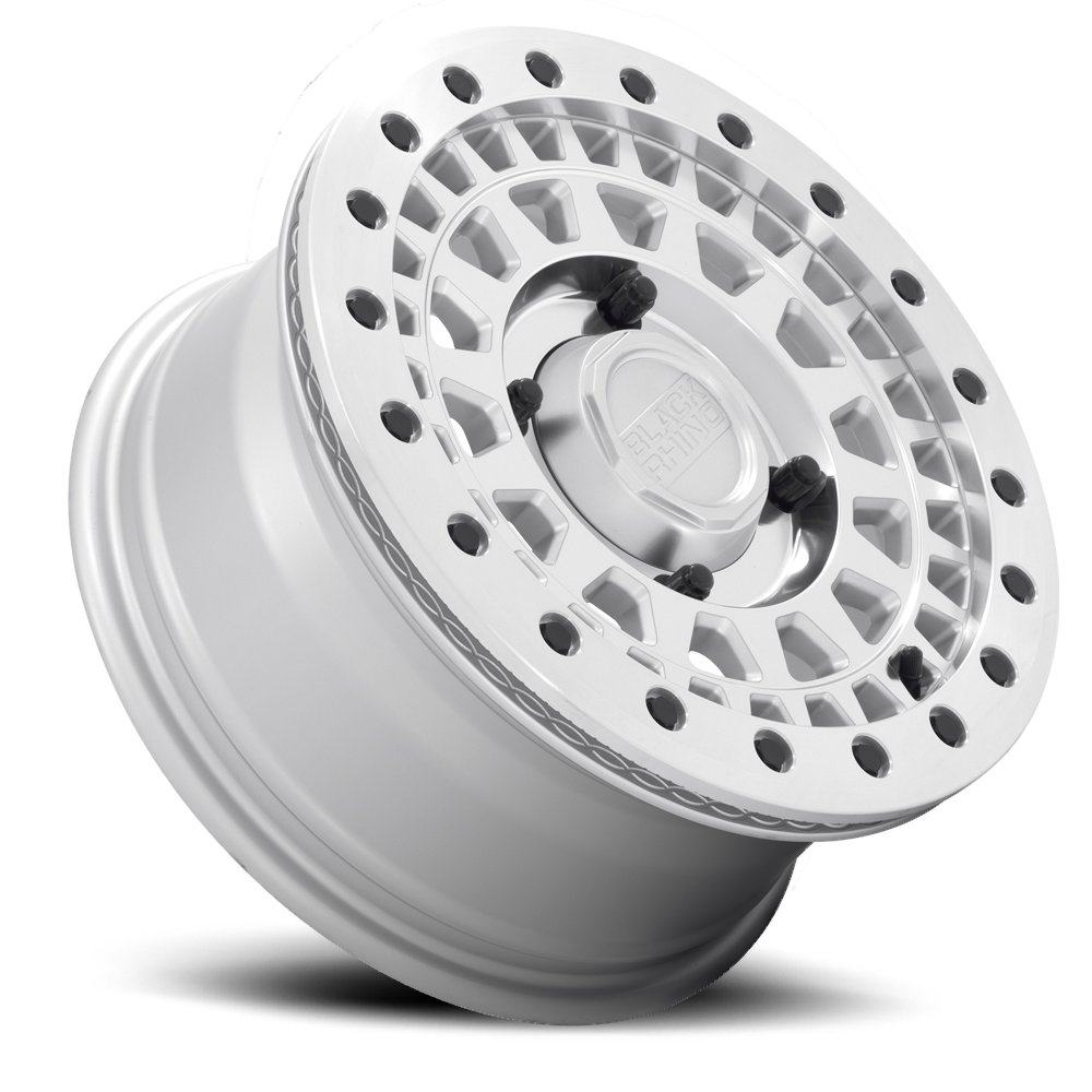 Black Rhino Parker Beadlock UTV 15x7" 4x136mm 106mm CB +36mm Silver Mirror Cut Face