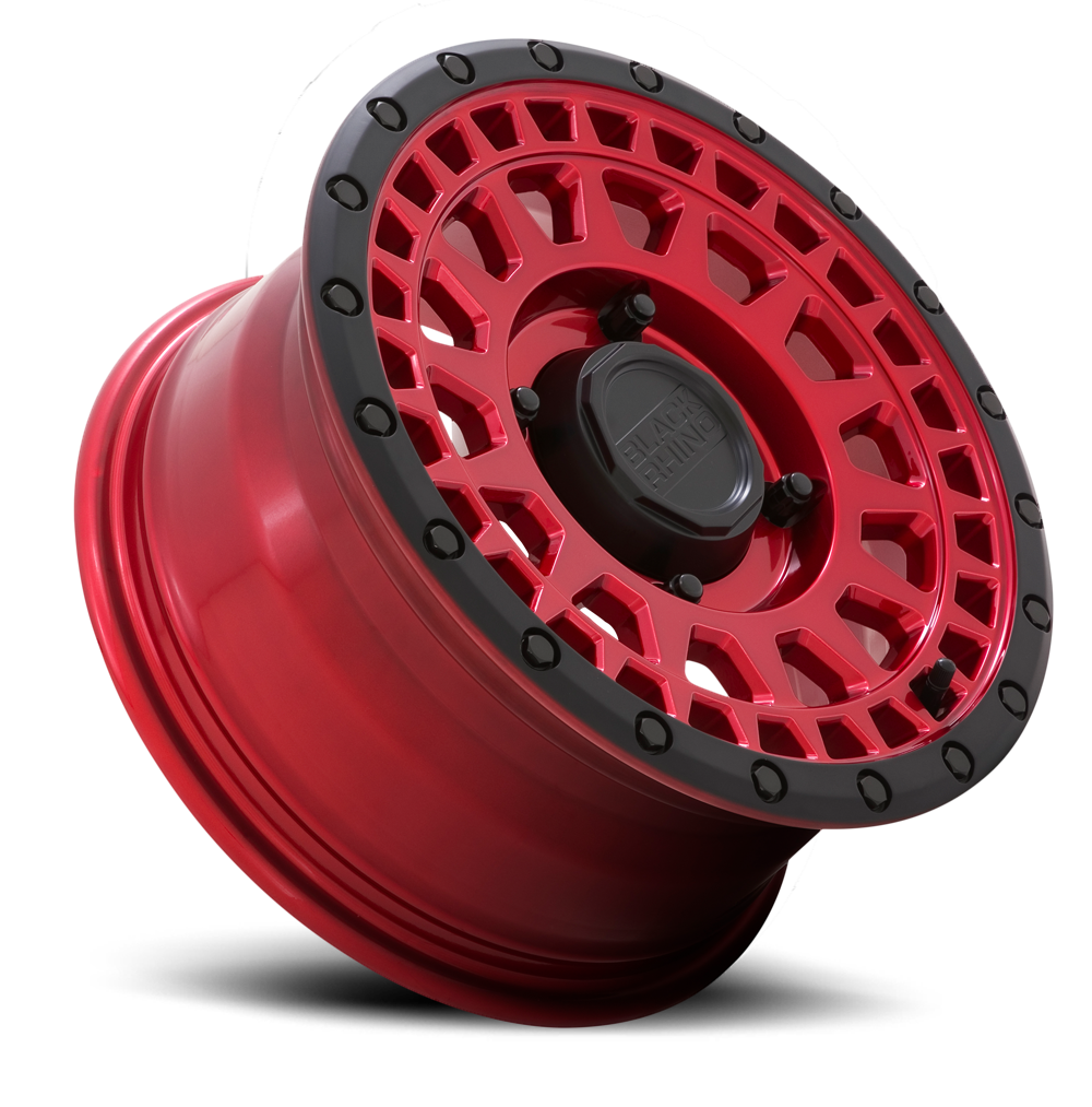 Black Rhino Parker UTV 14x7" 4x110mm 80.2mm CB +51mm Candy Red Black Lip Edge