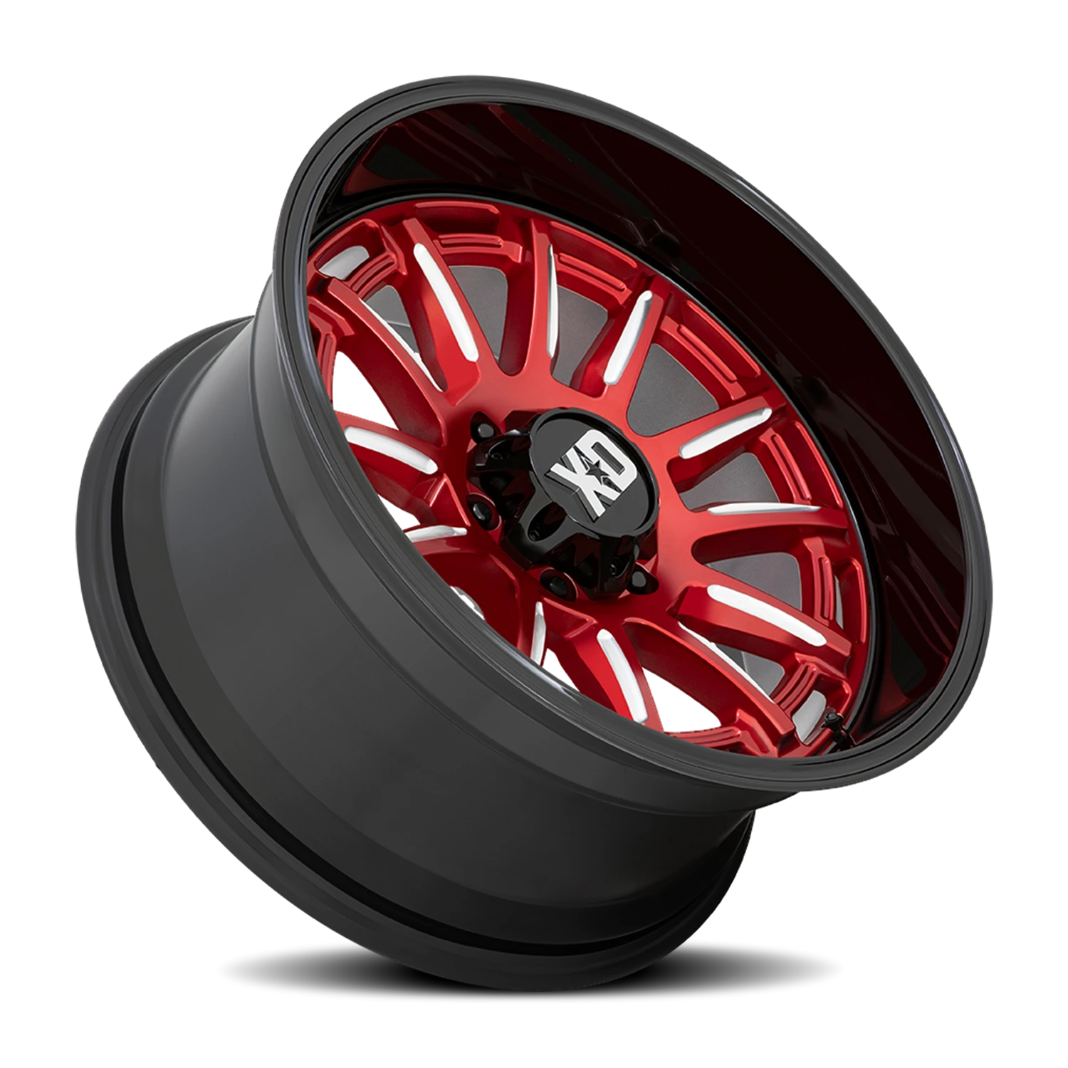 XD Series Phoenix 20x9" 5x127mm 71.5mm CB 0mm Candy Red Milled-Black Lip